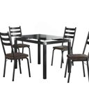 Ver imagem 2 de Conjunto Mesa 107x73cm Malva Madeira com 4 Cadeiras New Preto/Imbuia