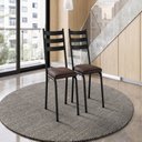 Ver imagem 5 de Conjunto Mesa 107x73cm Malva Madeira com 4 Cadeiras New Preto/Imbuia