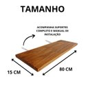 Ver imagem 5 de Prateleira Flutuante 80x20cm Mdf Amadeirado Suporte Embutido Invisível Prateleira Parede Decorativa