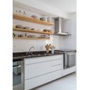 Ver imagem 2 de Prateleira Flutuante 80x20cm Mdf Amadeirado Suporte Embutido Invisível Prateleira Parede Decorativa