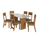 Ver mais imagens de Conjunto Sala de Jantar Mesa Tampo de Madeira Fidelitá Siena com 6 Cadeiras Freijó/Off-White/Cacau