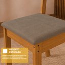 Ver imagem 3 de Conjunto Sala de Jantar Mesa Tampo de Madeira Fidelitá Siena com 6 Cadeiras Freijó/Off-White/Cacau