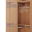 Ver imagem 5 de Guarda Roupa Planejado de Canto Obliquo 1 Porta Hera CabeCasa MadeiraOriginals Marrom Louro