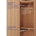 Ver imagem 5 de Guarda Roupa Modulado de Canto Obliquo 1 Porta Hera CabeCasa MadeiraOriginals Marrom Louro