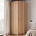 Ver imagem 1 de Guarda Roupa Planejado de Canto Obliquo 1 Porta Hera CabeCasa MadeiraOriginals Marrom Louro