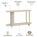 Ver imagem 5 de Kit Aparador e Mesa de Centro para Sala de Estar Orgânico Industrial Épic L05 Off White - Lyam Decor
