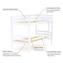 Ver imagem 4 de Beliche Infantil Dreams com Grade de Proteção Madeira Maciça Branco Megamobilia