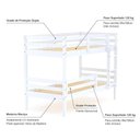 Ver imagem 4 de Beliche Infantil Dreams com Grade de Proteção Madeira Maciça Branco Megamobilia