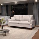 Ver imagem 2 de Sofá 3 Lugares 180cm com Almofadas Veras D05 Suede Bege Claro - Mpozenato