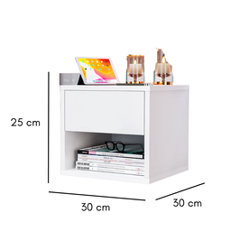 Mesa De Cabeceira Suspensa Mudo Box Quarto Cama Lalá Branco - 4