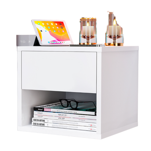 Mesa De Cabeceira Suspensa Mudo Box Quarto Cama Lalá Branco