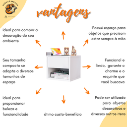 Mesa De Cabeceira Suspensa Mudo Box Quarto Cama Lalá Branco - 3