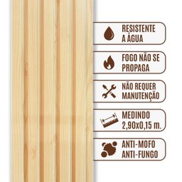 Painel Ripado Wpc Interno Low Cor: Carvalho 1,45m X 15cm (0,21m²) Woopo - 6