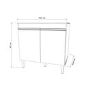 Ver imagem 2 de Balcão Multiuso Alinne 79cm para Cooktop 4 e 5 Bocas com 2 Portas - Nature/Branco Peternella