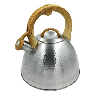 Chaleira Argento 3l em Inox com Apito - Design Elegante com Alça de Madeira