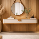 Ver imagem 1 de Aparador Suspenso Sala Buriti 120cm Offwhite/nature - Rede Móveis