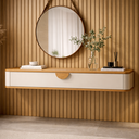 Ver imagem 2 de Aparador Suspenso Sala Buriti 120cm Offwhite/nature - Rede Móveis