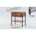 Ver imagem 3 de MESA DE CABECEIRA COM GAVETA E PRATELEIRA FREIJÓ NASH E PÉS IMBUIA 54X37X60 CM