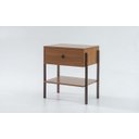 Ver imagem 1 de MESA DE CABECEIRA COM GAVETA E PRATELEIRA FREIJÓ NASH E PÉS IMBUIA 54X37X60 CM