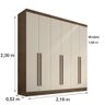 Guarda Roupa 6 Portas 4 Gavetas Uberaba Valverde Canion Off White - 4