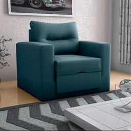 Sofa Cama Solteiro Marlene - Poltrona Cama Solteiro:azul-petróleo - 3