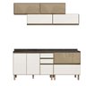 Cozinha Modulada 7 Portas 4 Gavetas Carvalho Off White Cetim Koli Shop JM - 2