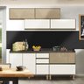 Cozinha Modulada 7 Portas 4 Gavetas Carvalho Off White Cetim Koli Shop JM - 1