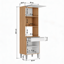 Ver imagem 4 de Armário Torre Quente Maia P/ Cozinha Modulada Forno Microondas 60cm Moderno Compacto 3 Portas 1 Gave