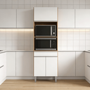Ver imagem 5 de Armário Torre Quente Maia P/ Cozinha Modulada Forno Microondas 60cm Moderno Compacto 3 Portas 1 Gave