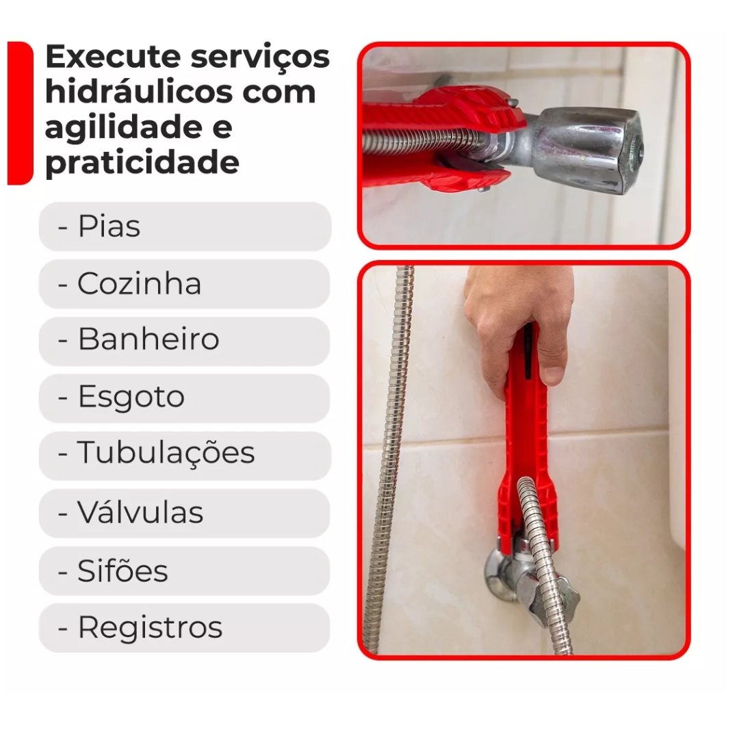 Chave Multifuncional Reparo Torneira Pia Banheiro Aquecedor - 5