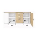 Ver imagem 7 de Mesa de Escritório Pedestal Presidente em L 190x160cm Executiva Tampo 30mm Armário Lateral 3 Gavetas