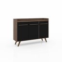 Ver imagem 1 de Aparador Buffet Retrô com 3 Portas Rústico Preto Mdp 136x36x95cm Rt 3134 Movelbento