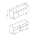 Ver imagem 4 de Aparador Buffet Retrô com 3 Portas Rústico Preto Mdp 136x36x95cm Rt 3134 Movelbento