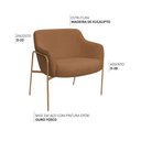 Ver imagem 3 de Kit 02 Poltronas Decorativas Jade Base Aço Ouro Fosco Bouclé Terracota - Nexta Casa