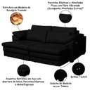 Ver imagem 3 de Sofá Decorativo Sala de Estar Marselha Retrátil Elétrico 3 Lugares 215cm Couro Preto - Mozzelar
