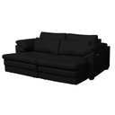 Ver imagem 1 de Sofá Decorativo Sala de Estar Marselha Retrátil Elétrico 3 Lugares 215cm Couro Preto - Mozzelar