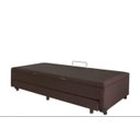 Ver imagem 2 de Cama Box Baú Solteiro Com Auxiliar Suede Marrom (Espuma só na Auxiliar)