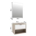Ver imagem 3 de Gabinete para Banheiro com Cuba 1 Gaveta e Espelho Malta Branco/Barrique
