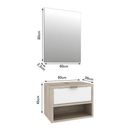 Ver imagem 3 de Gabinete para Banheiro com Cuba 1 Gaveta e Espelho Malta Branco/Barrique
