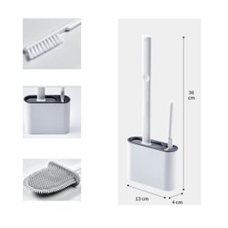 Conjunto de Escovas Sanitaria Limpeza Banheiro Vaso Suporte:branco - 6