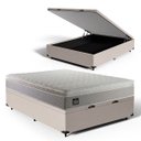 Ver imagem 1 de Cama Box Baú com Colchão de Espuma D45 Pillow Top Strong + 2 Trav Casal 138cm
