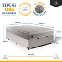 Ver imagem 4 de Cama Box Baú com Colchão de Espuma D45 Pillow Top Strong + 2 Trav Casal 138cm