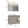 Gabinete para Banheiro com Cuba e Armário com Espelho 100cm Malbec  - 4