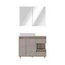 Ver imagem 7 de Gabinete para Banheiro com Cuba e Armário com Espelho 100cm Malba Cinza/Barrique/Argento