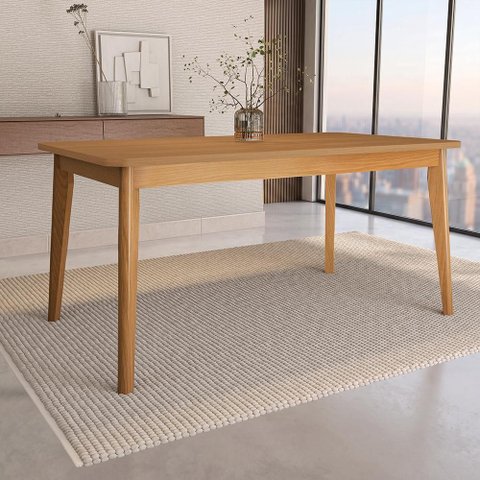 Mesa de Jantar em Madeira Maciça Kappesberg Canela 160cm