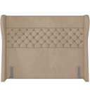 Ver imagem 6 de Kit Cabeceira Cama Box Casal 140 Cm Madrid com Puff Recamier Santorini Veludo Bege - Lyam Decor