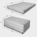 Ver imagem 2 de Puff Cama Casal Dobrável com Rodízios Lindecor Cor Cinza