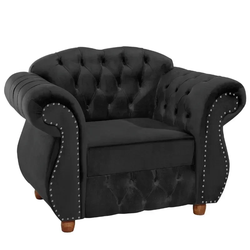 Poltrona Chesterfield Merlo Suede Preto / Decoracao , Sala estar, tv, recepção, barbearia