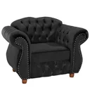 Ver imagem 1 de Poltrona Chesterfield Merlo Suede Preto / Decoracao , Sala estar, tv, recepção, barbearia