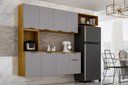 Ver imagem 3 de Cozinha Compacta Nara 193 cm Suspensa com Nichos Organizadores Cinamomo/Cinza